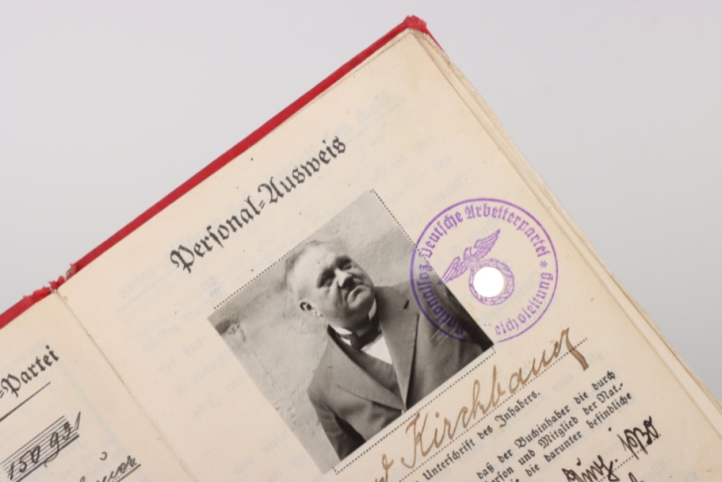 NSDAP membership booklet - autographs by Hierl & Drexler