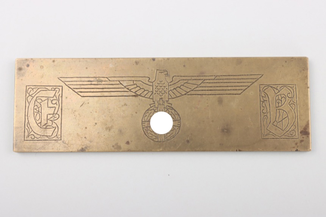 Wehrmacht engraved brass plate - unknown