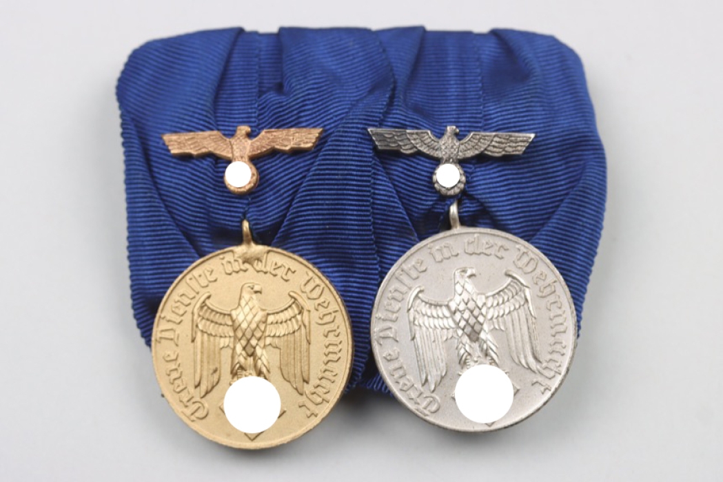 2-place medal bar with Wehrmacht Long Service Award for 8 and 12 years