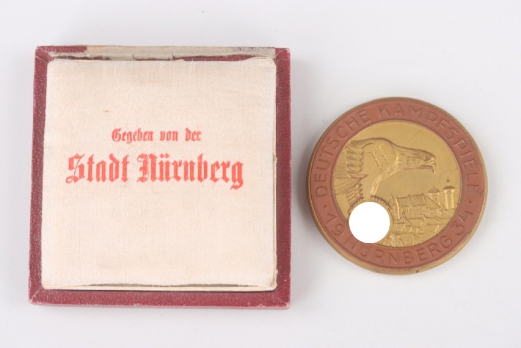 1934 "Kampfspiele Nürnberg" plaque in case - Hutschenreuther