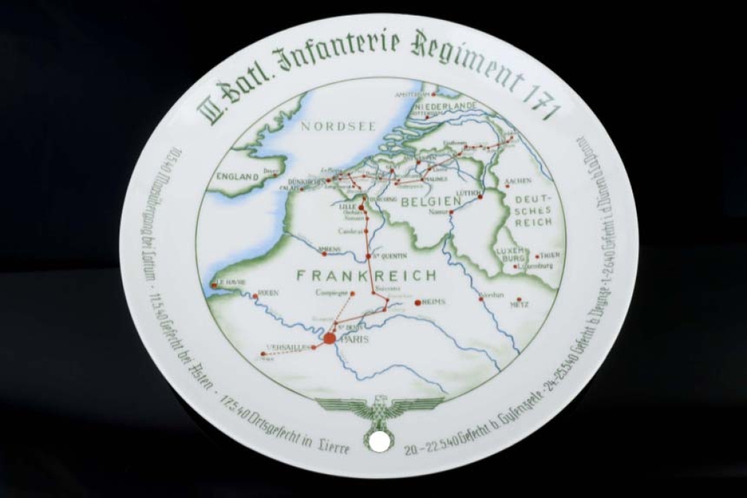 Infanterie Regiment 171 porcelain plate - Meissen