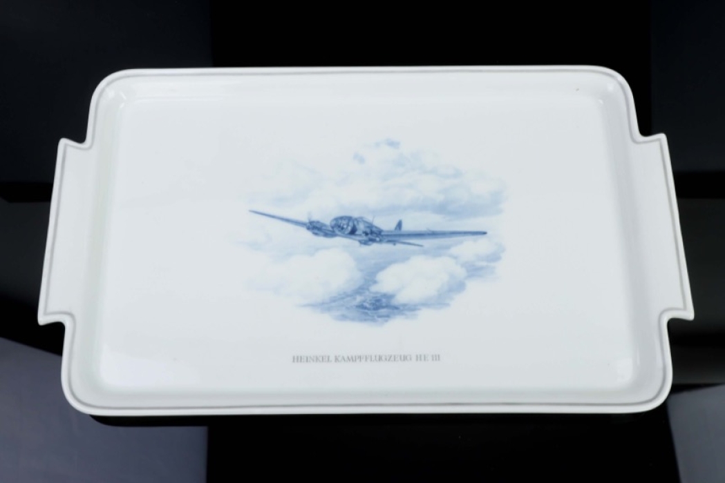 Meissen porcelain plate with Heinkel He 111