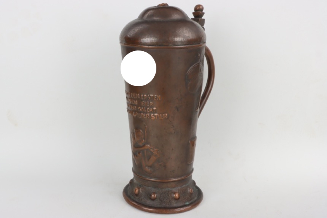 Copper beer mug with swastika