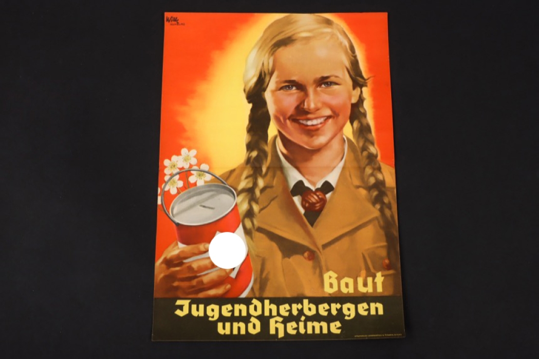 HJ/BDM poster "Baut Jugendherbergen und Heime"