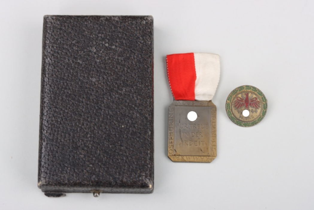Medal of the East Thuringia Chamber of Commerce and Industry in case + Tyrol shooting badge