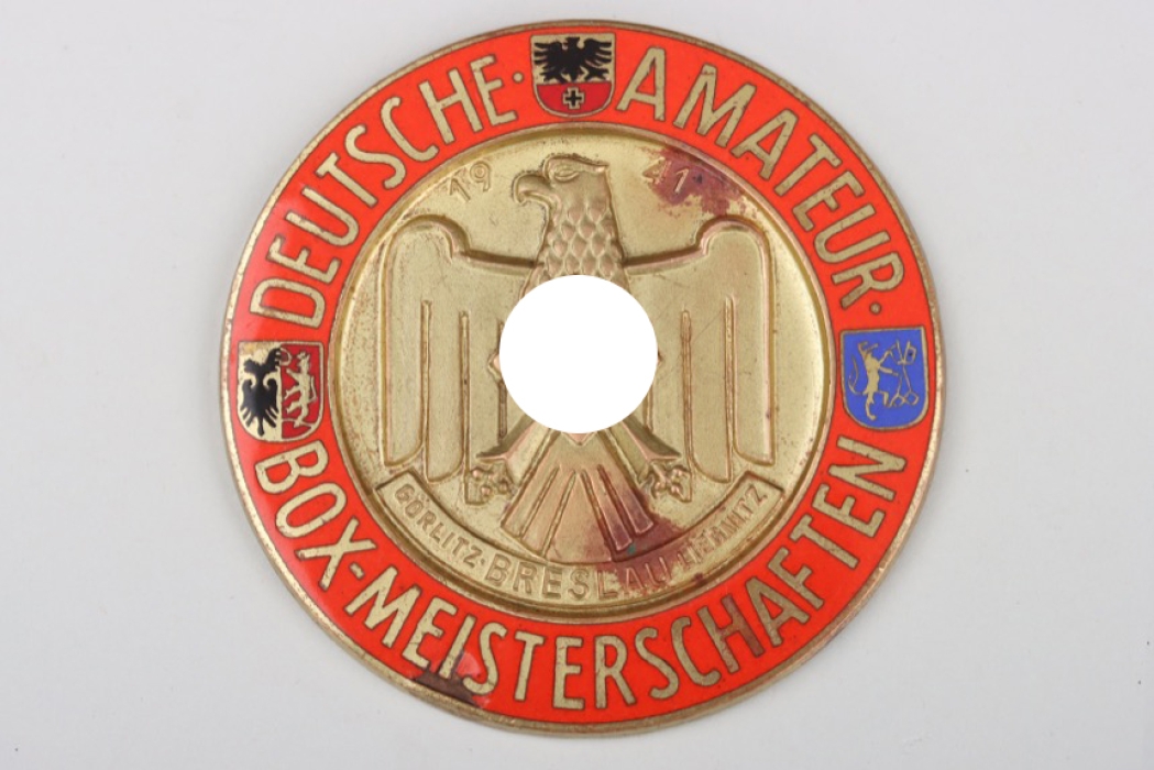 1941 "Deutsche Amateur Box-Meisterschaften" enamel plaque - Aurich