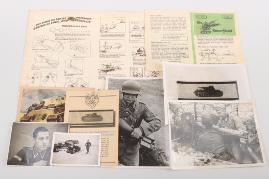 "Panzerfaust/Panzerknacker" lot - Instruction manuals, photos and postcards