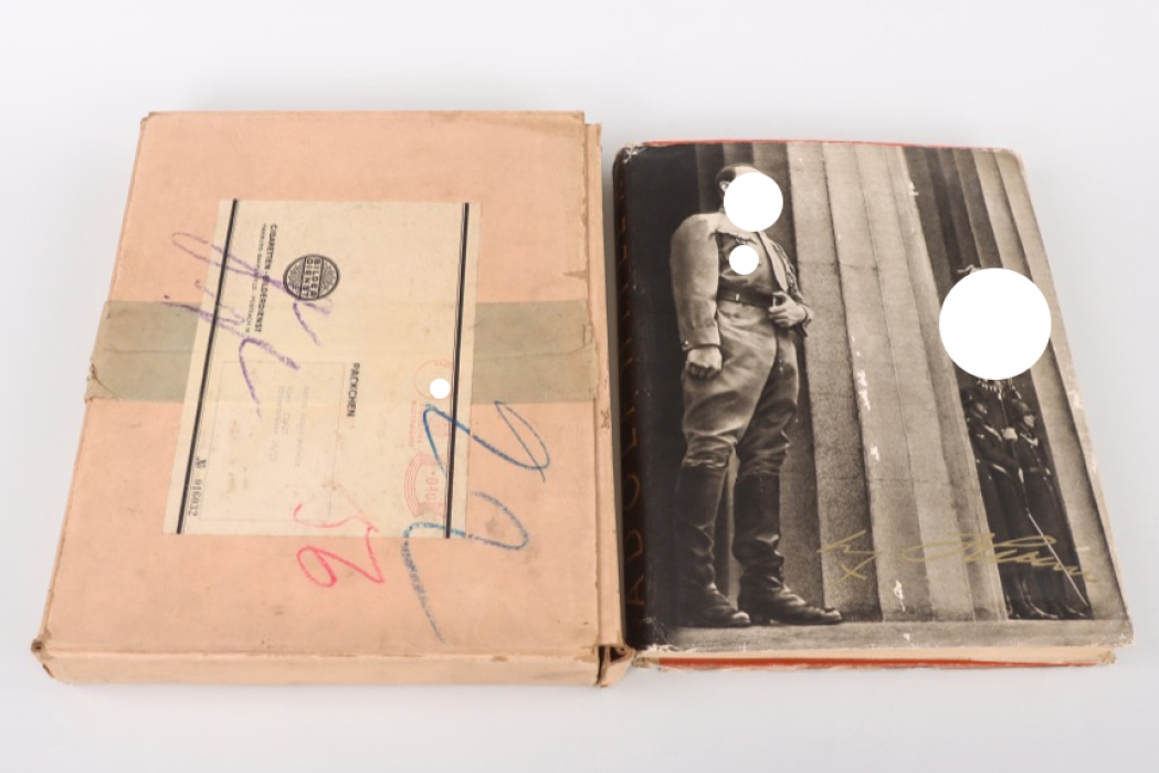 "Adolf Hitler" cigarette card album with shipping box