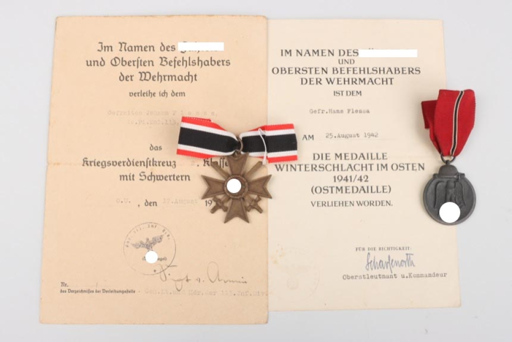 10.Pi.Kol.113 - Certificate & medal grouping