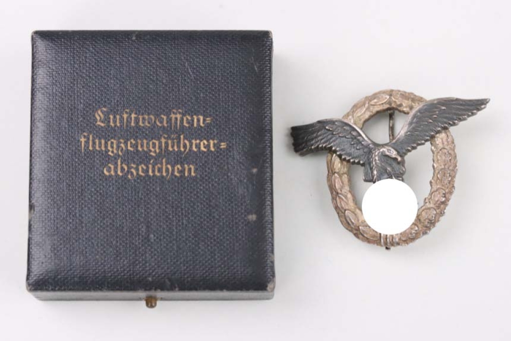 Luftwaffe Pilot's Badge in case - BSW (tombak)