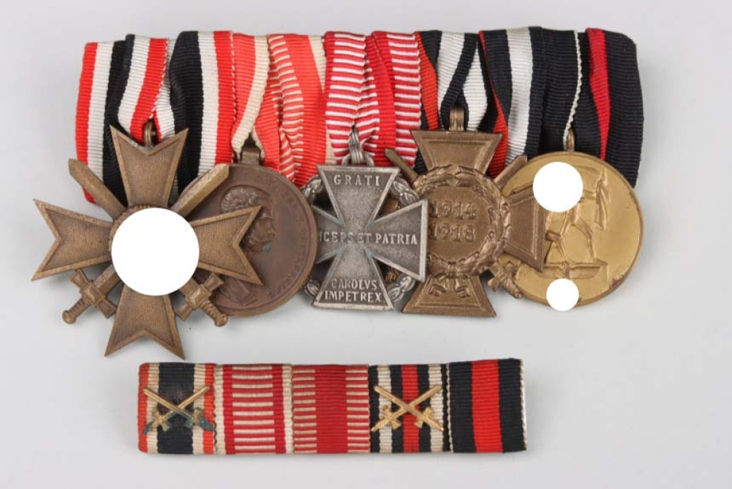 5-place medal bar + ribbon bar to an Austrian veteran