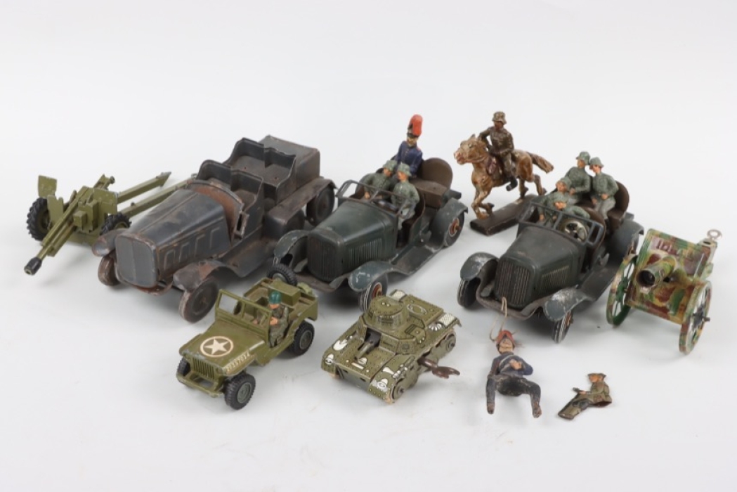 Set of military toys and vehicles