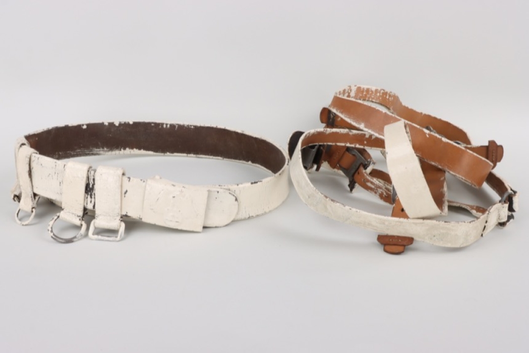 Stahlhelmbund white parade belt with two y-straps