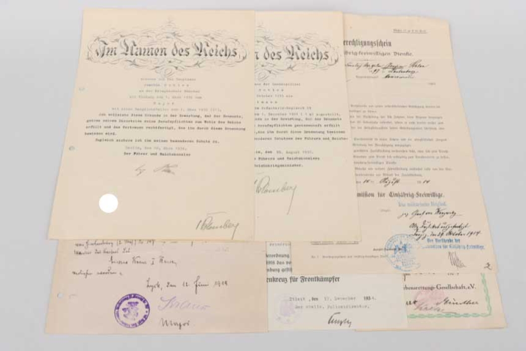 Hitler, Adolf - hand-signed document - Knight's Cross winner grouping to Joachim Schlee