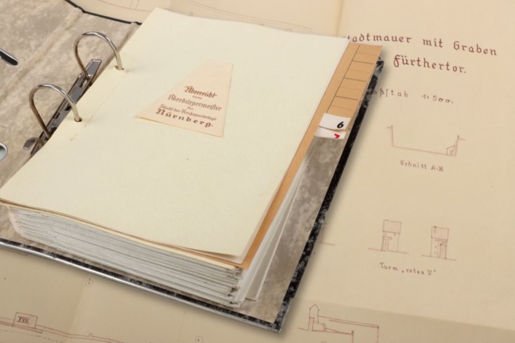 Folder with documents on Nuremberg's Wehrbauten (defense buildings) - 1937