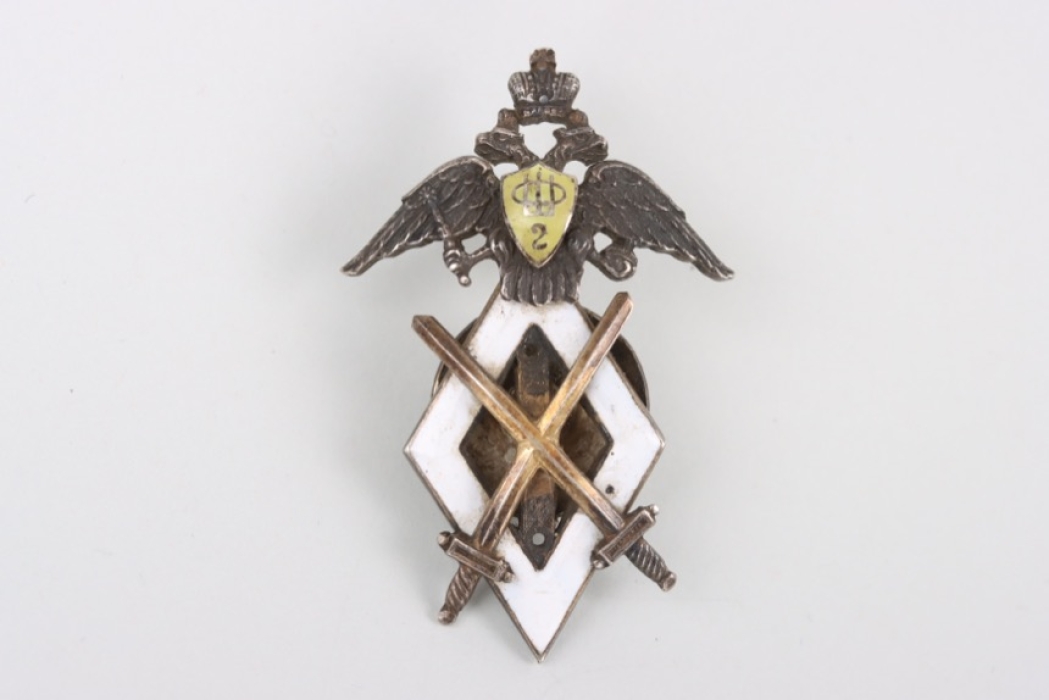 Badge for graduates of a military school on screw back
