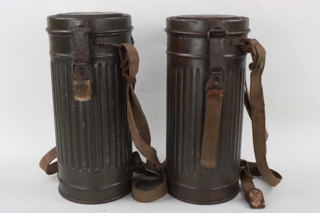 2 + Wehrmacht gas mask cans
