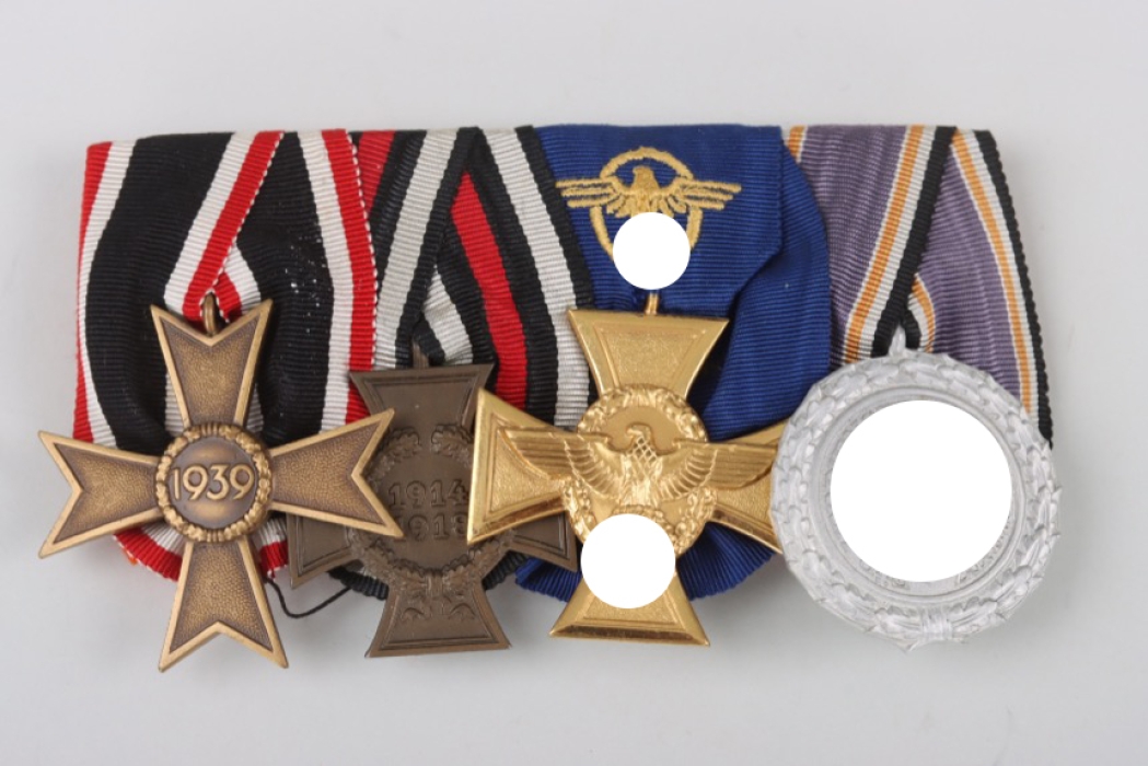 4-place medal bar of a long-serving police officer