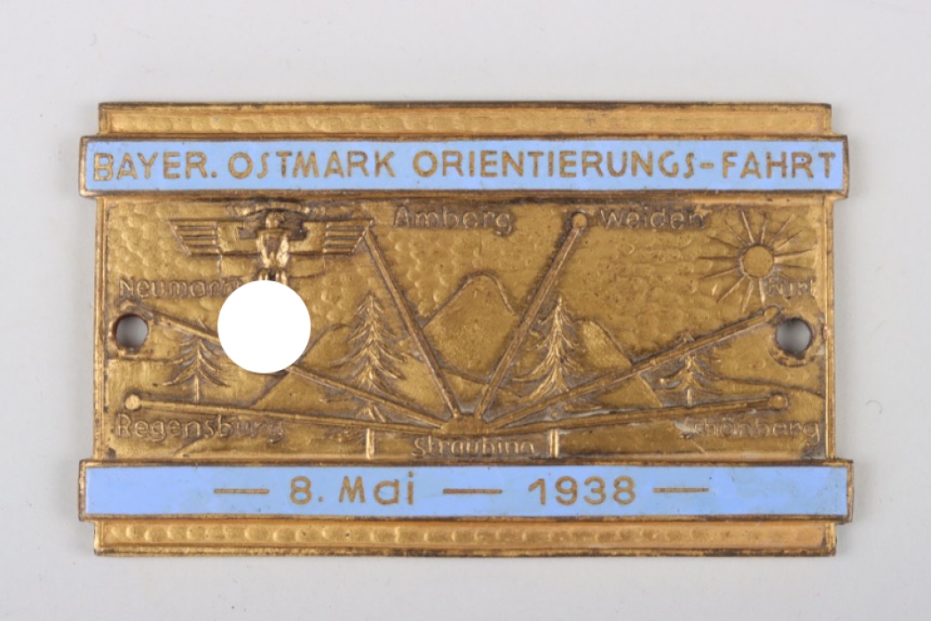 1938 NSKK "Bayerische Ostmark Orientierungsfahrt" plaque