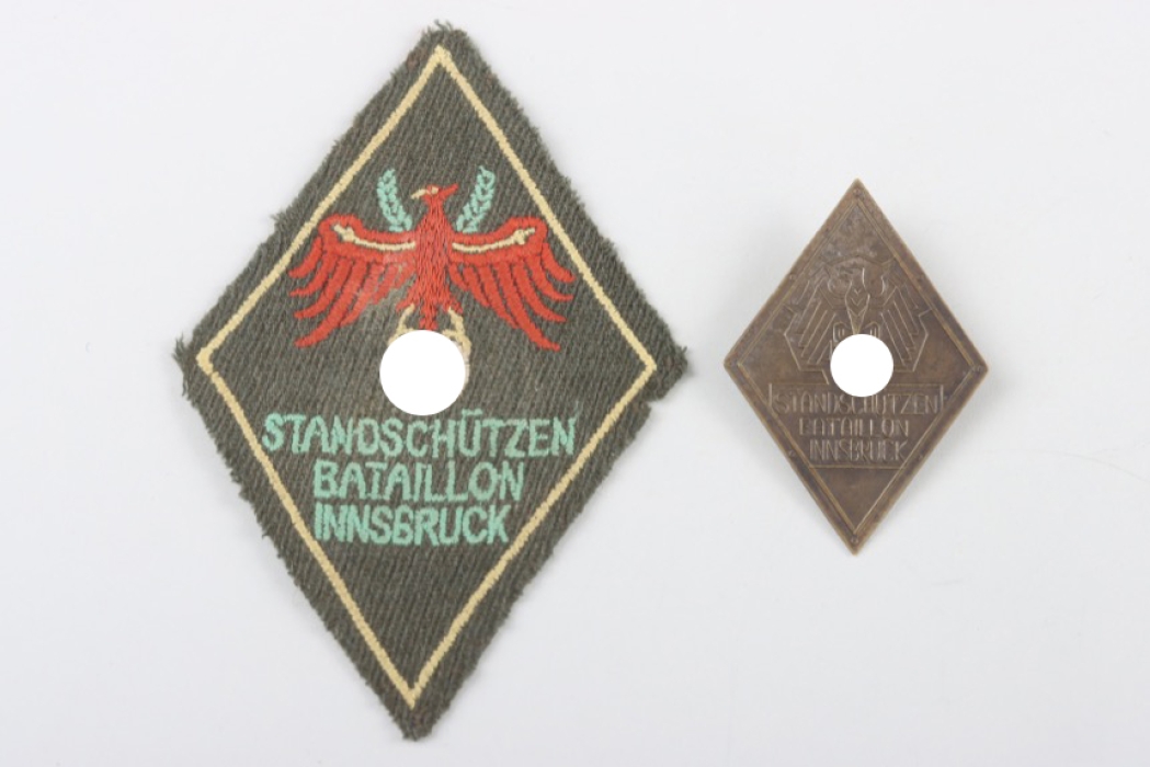 Standschützen-Bataillon Innsbruck sleeve badge + membership badge