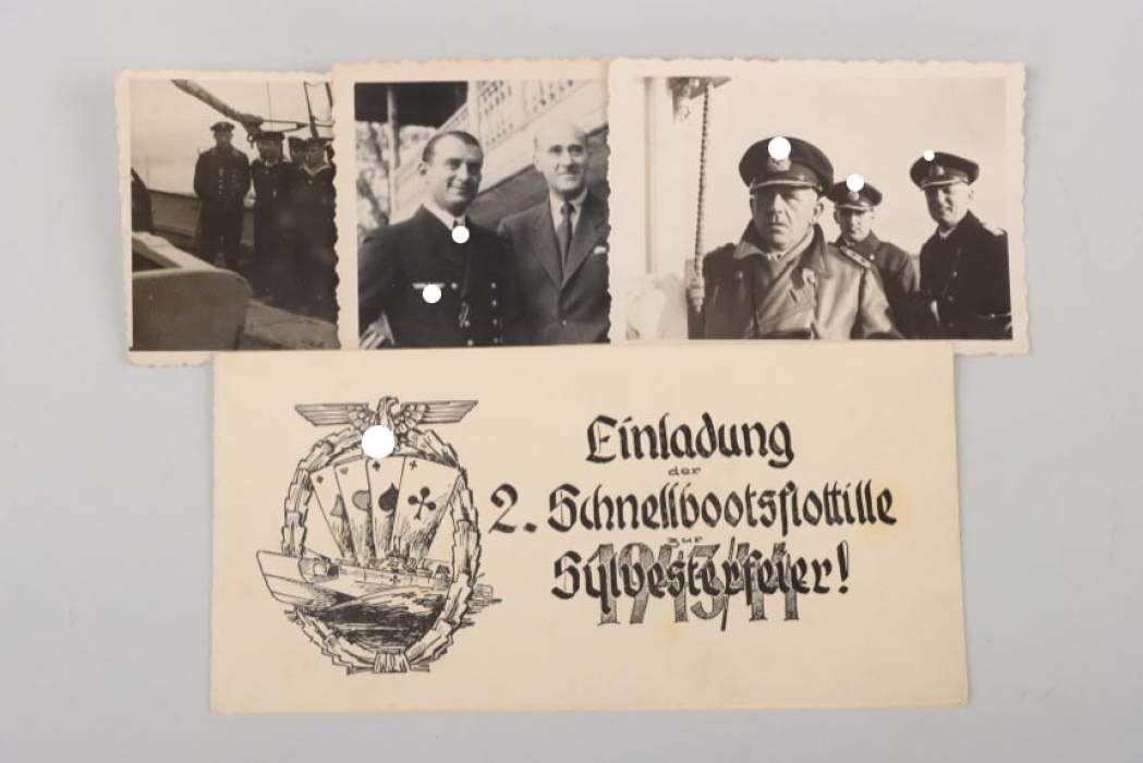 2. Schnellbootsflottille 1943/44 photo grouping with Suhren & Topp