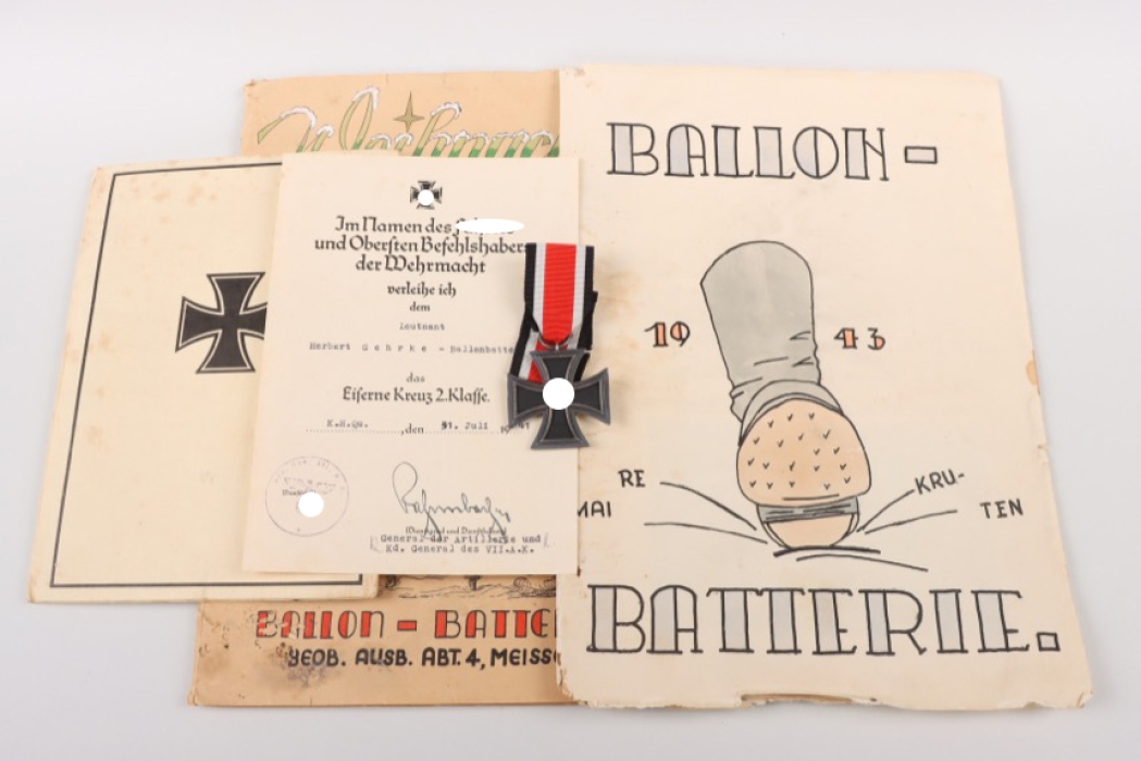Ballon-Batterie 100 document and medal grouping