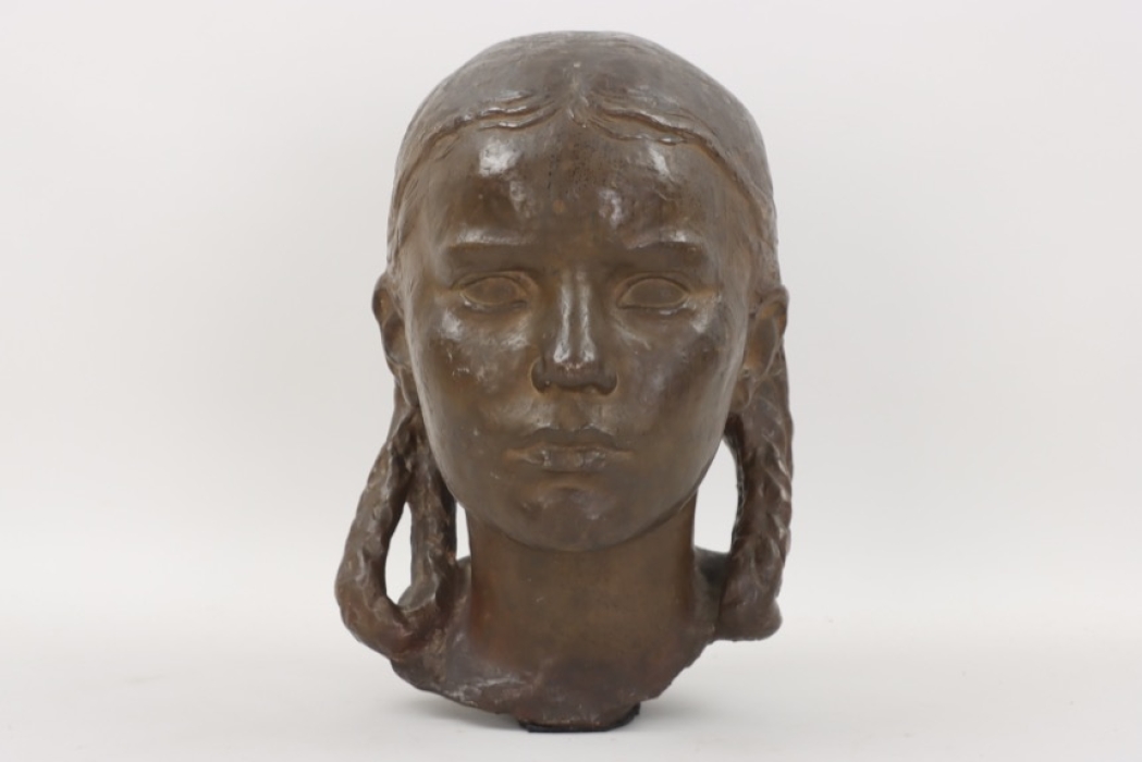 "Head of a Girl" 1938 bust by Bernhard Hartmann