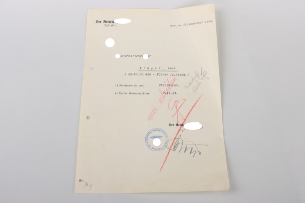 Krüger, Kurt - promotion document