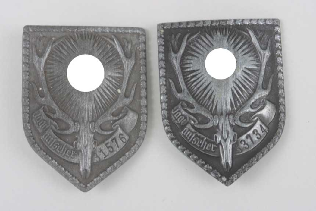 2 Badges for "Jagdaufseher" of the Hunting Association