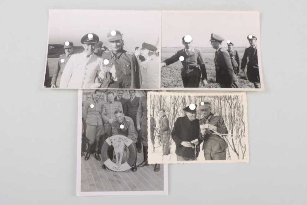4 x photos of Generaloberst Eduard Dietl and a Luftwaffe General
