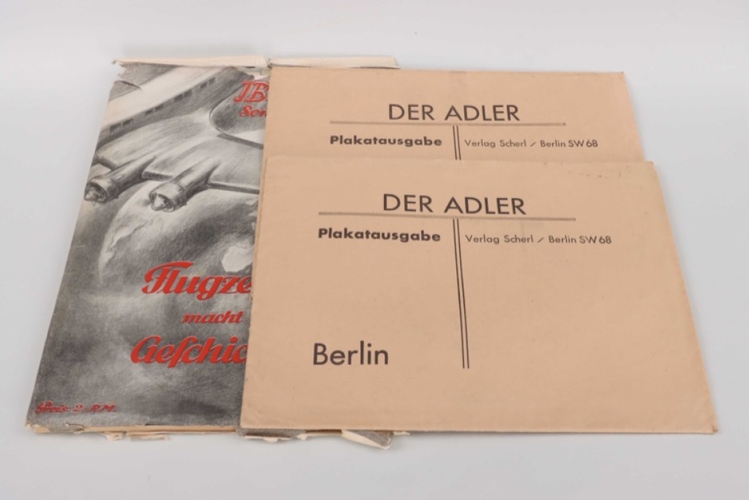 Luftwaffe magazines:  "Illustrierter Beobachter", 2x "Der Adler"