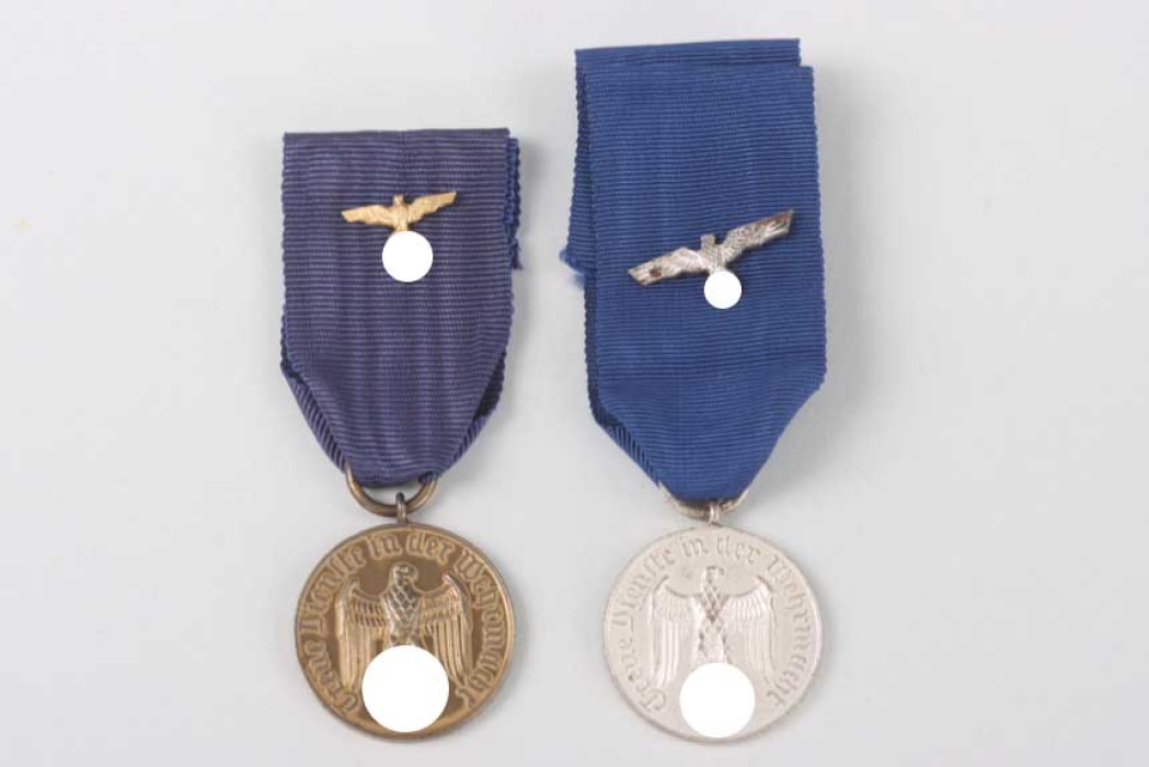 2 x Heer & Kriegsmarine Long Service Award 4 & 12 Years