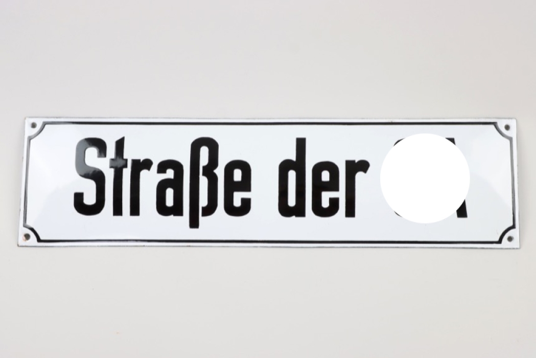 Enamel street sign "Straße der SA"