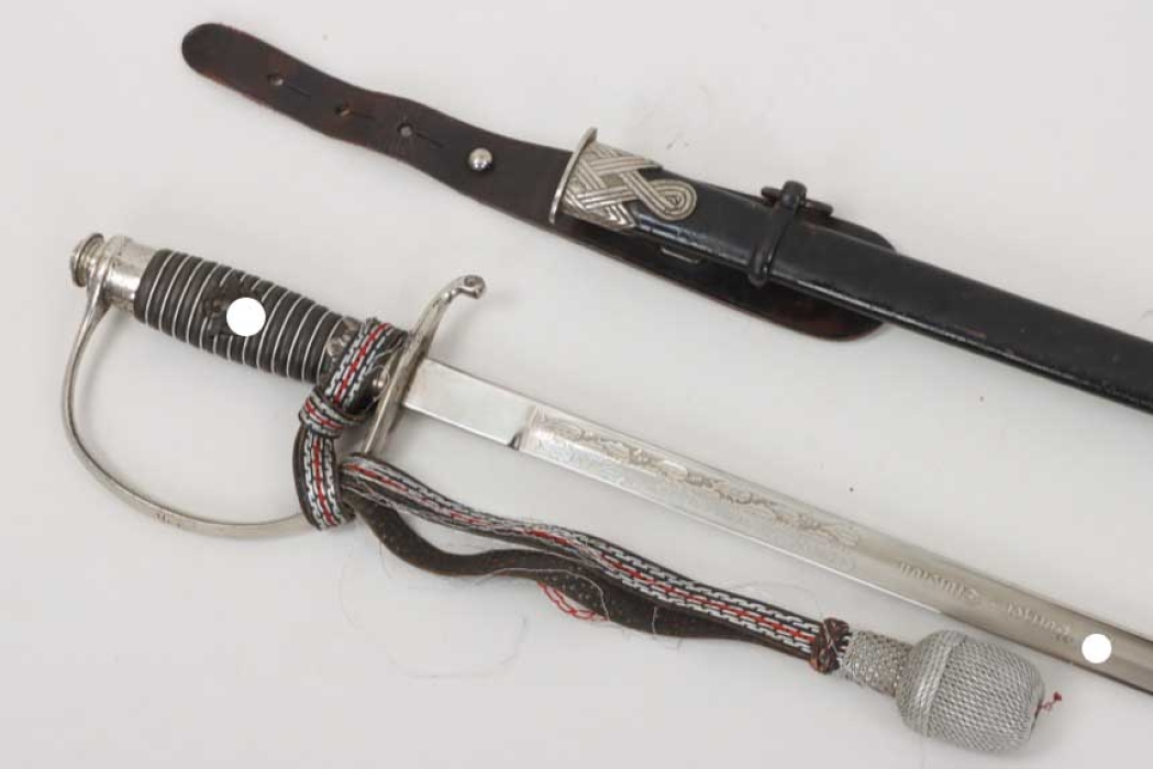 Police etched leader's sword "SS-Polizei-Division" with hanger & portepee - Weyersberg