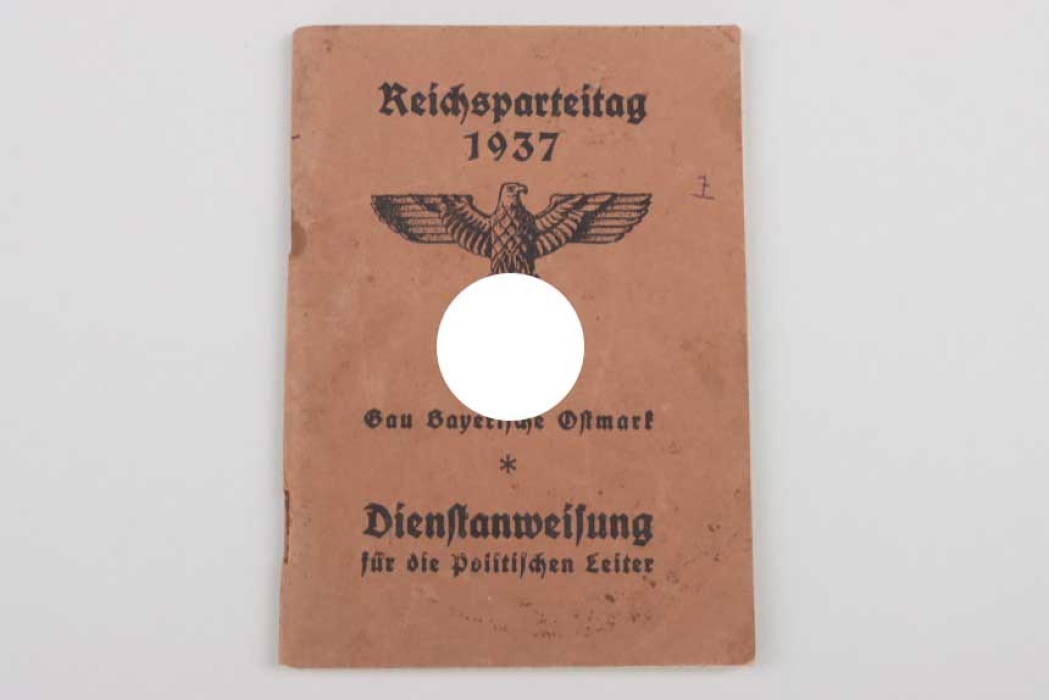 NSDAP booklet "Reichsparteitag 1937 - Dienstanweisung für die politischen Leiter"