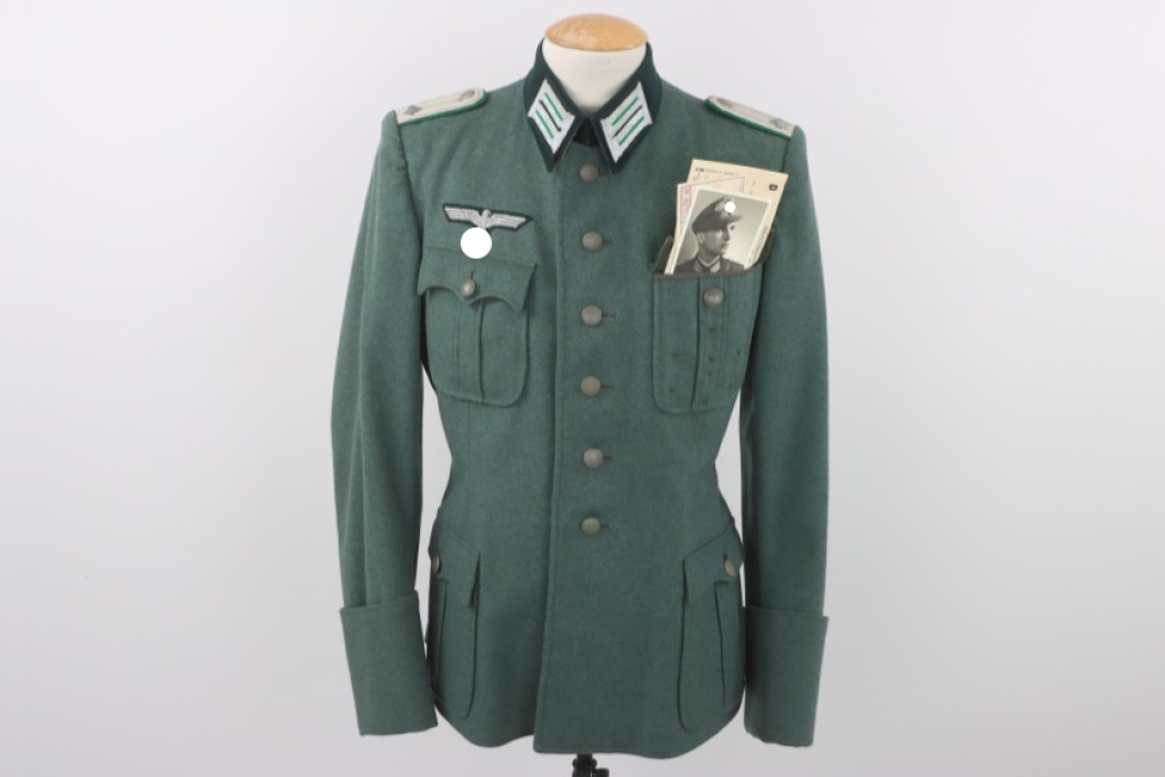 Heer field tunic for Gebirgsjäger for an Oberleutnant with papers