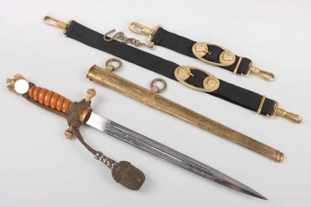 M38 Kriegsmarine officer's dagger with Hangers and Portepee - Alcoso