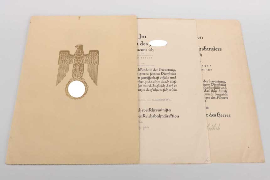 2 x promotion documents - signed by von Brauchitsch