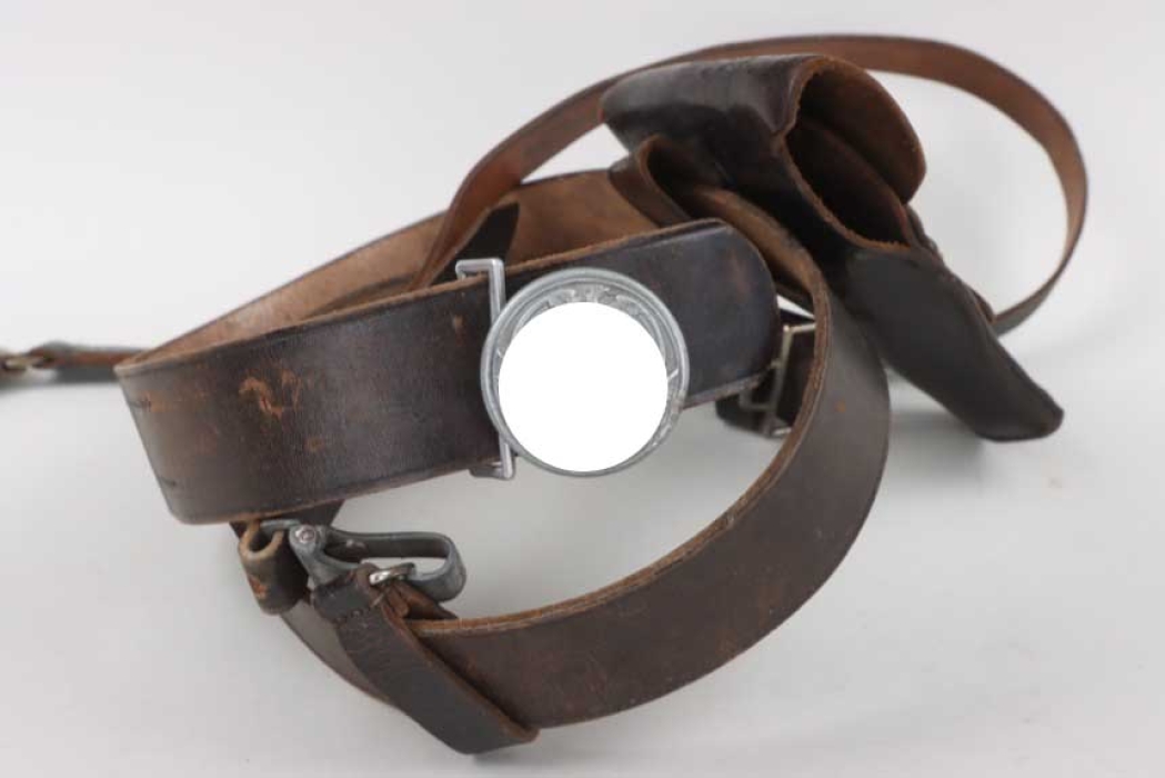 Waffen-SS buckle (leaders) with belt, shoulder strap and Holster