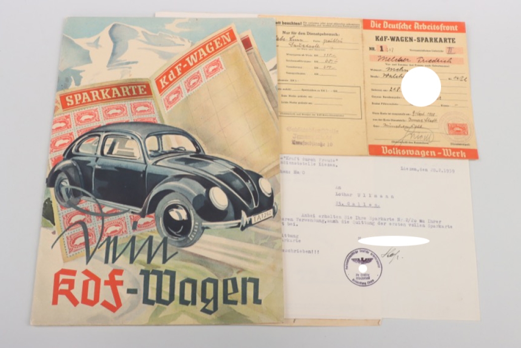 "Dein KdF-Wagen" brochure with card and certificate