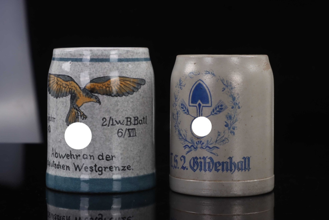 Luftwaffen-Bau-Bataillon 6./VII & RAD T.S. 2 Gildenhall beer mugs