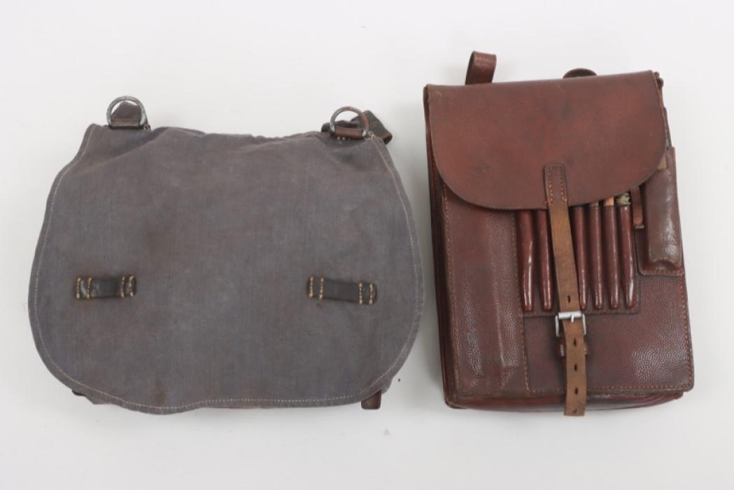 Wehrmacht dispatch case M35 and Luftwaffe Bread bag with personal items