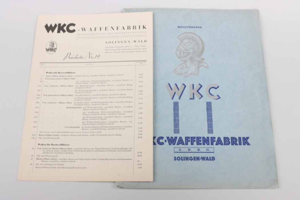 "WKC-Waffenfabrik" product catalogue with price list
