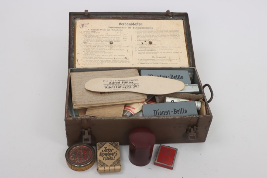 Lot personal items First Aid Box, Pocket Knife, Schokakola and more