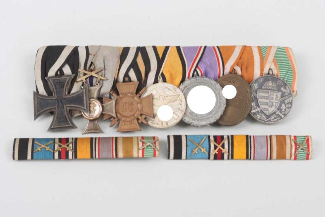 7-place medal bar with two ribbon bars