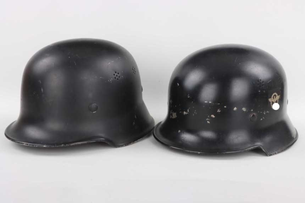 2 Fire Brigade M34 helmet - one with double decals
