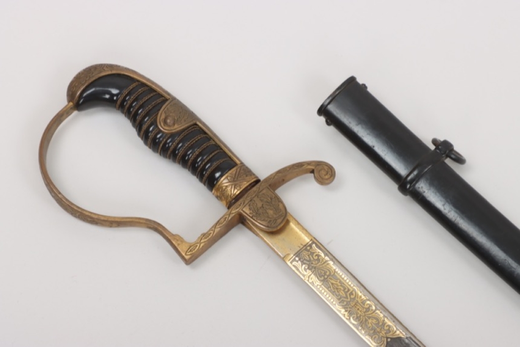 Klocke, Walter (Knights Cross winner) Etched damascus blade Heer officer's sabre - I.R.35