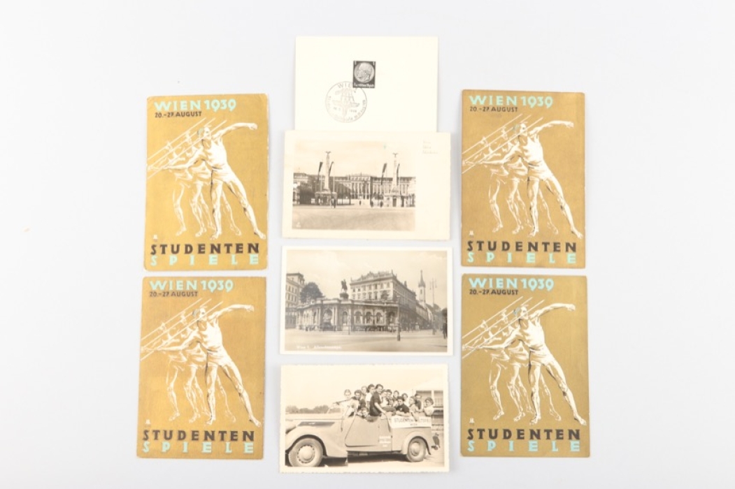 International Student Games 1939 - Set of fotos and post cards