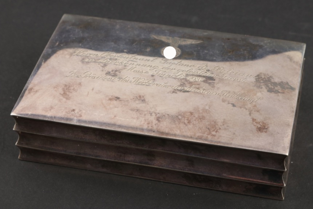 Silver Cigarette Case as a gift to a Oberleutnant