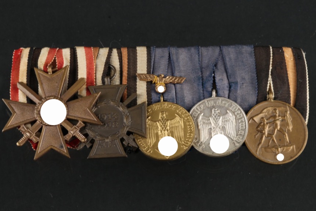 Medal bar with War Merit Cross and Sudetenland Medal